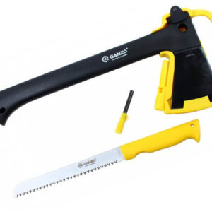 Топор для выживания + огниво + пила Ganzo Sport Axe (черный) (GSA01-YE)