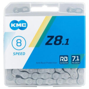 Велосипедная цепь KMC (кмс) Z8.1 RB с замком, 8 скоростей