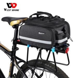 Сумка на багажник расширяемая West Biking 10-25 л с дожевиком